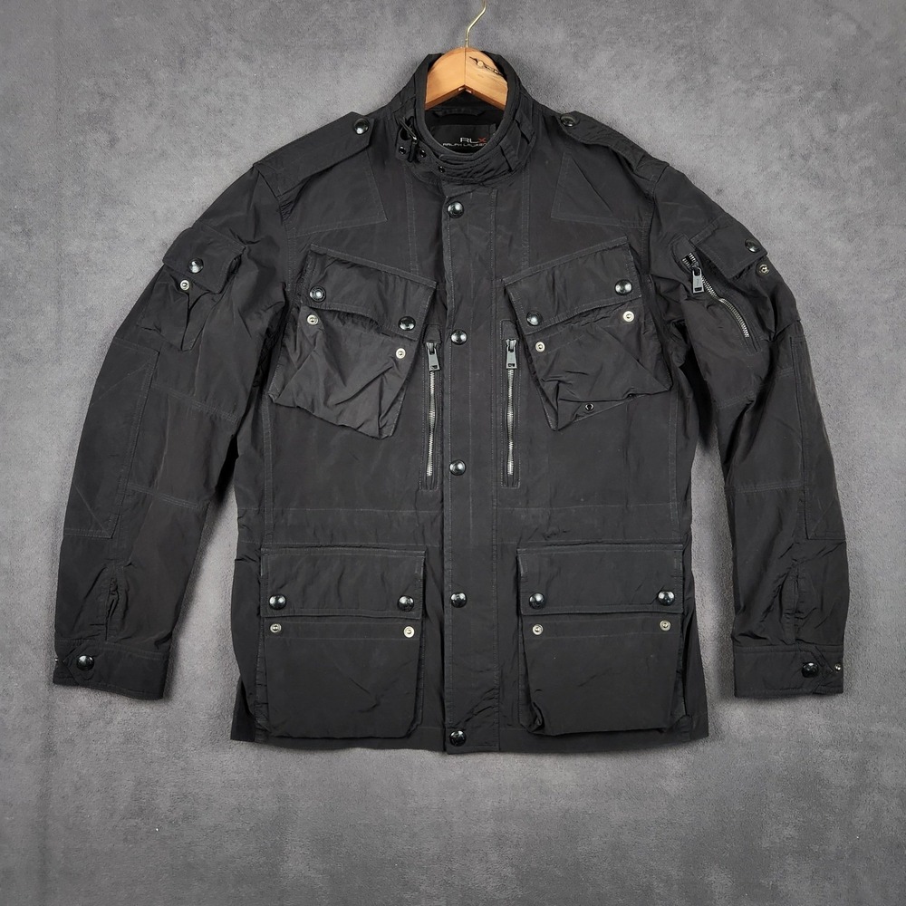 RLX Ralph Lauren Military Utility Field‎ Jacket Mens Medium Black Full Zip